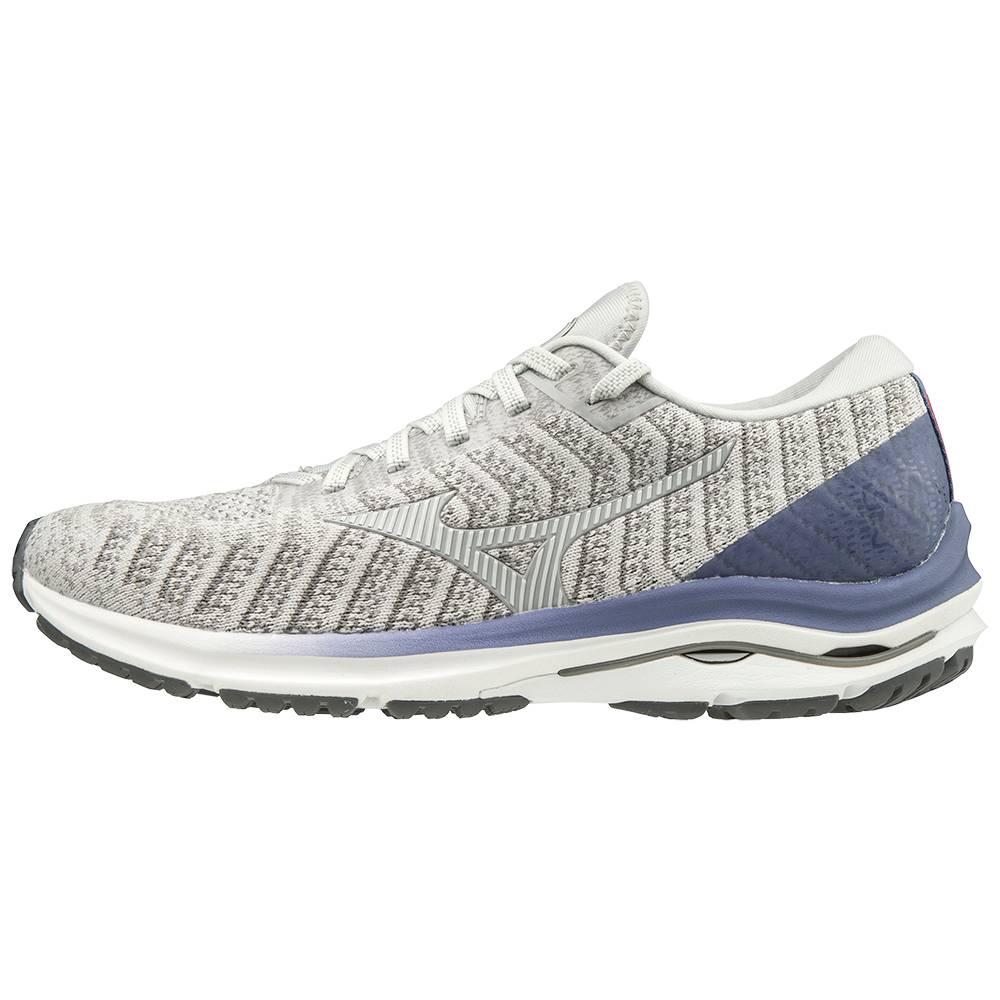 Mizuno Wave Rider 24 WAVEKNIT™ - Bayan Koşu Ayakkabısı - Gri/Beyaz Türkiye (TKIPWA-350)